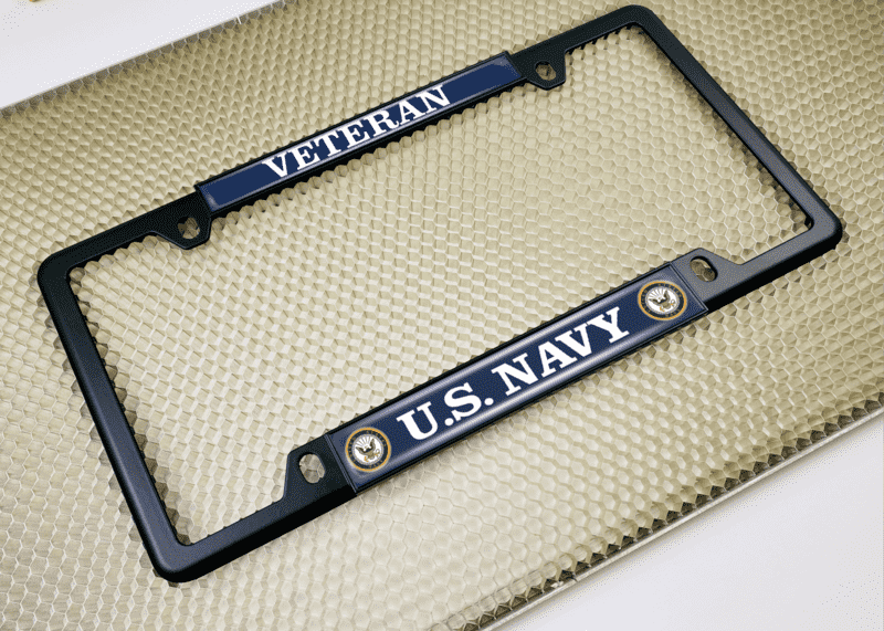 U.S. Navy Veteran - Car Metal License Plate Frame